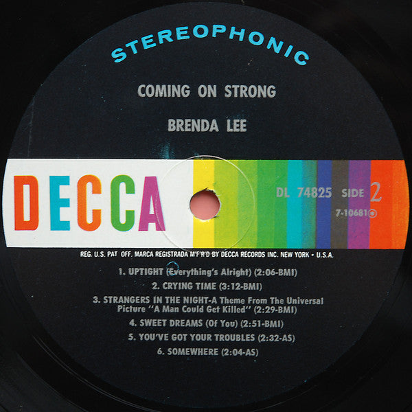 Brenda Lee : Coming On Strong (LP, Album, Glo)