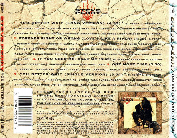Steve Perry : You Better Wait (CD, Single)