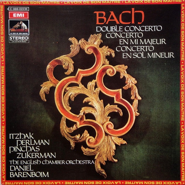 Johann Sebastian Bach / Itzhak Perlman, Pinchas Zukerman, English Chamber Orchestra, Daniel Barenboim : Double Concerto - Concerto En Mi Majeur -  Concerto En Sol Mineur (LP, RE)