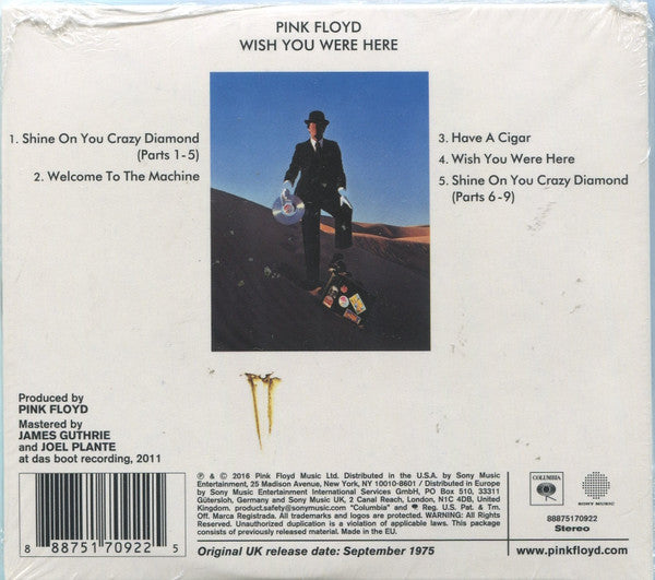 Pink Floyd : Wish You Were Here (CD, Album, RE)