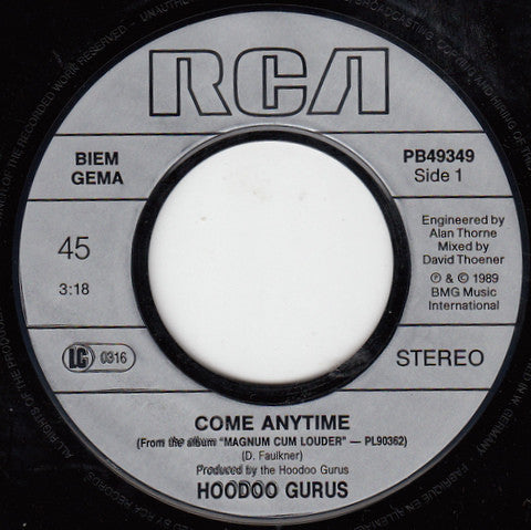 Hoodoo Gurus : Come Anytime (7", Single)