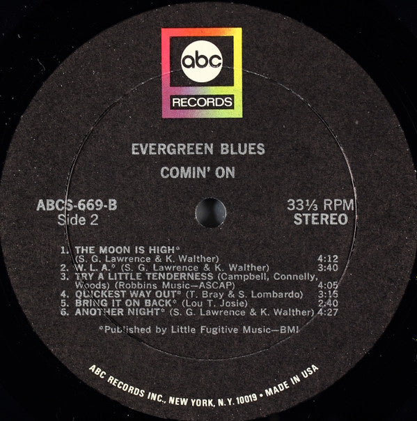Evergreen Blues* : Comin' On (LP, Album)