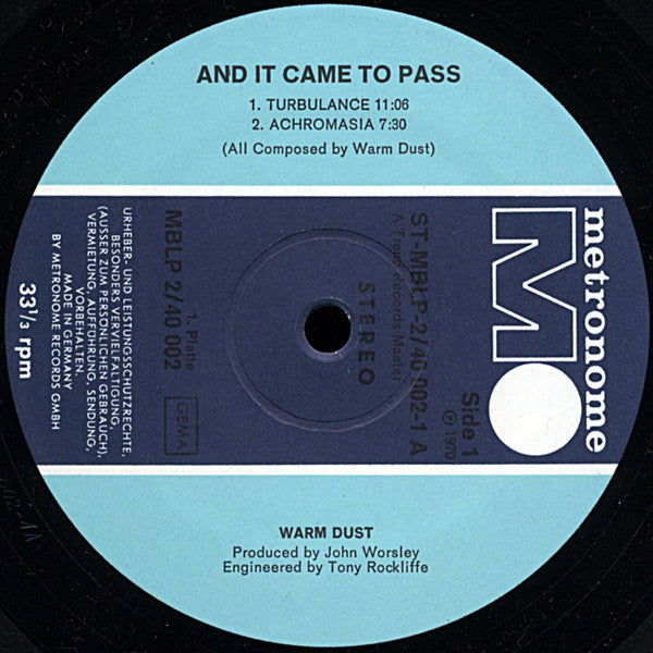 Warm Dust : And It Came To Pass (2xLP, Album)