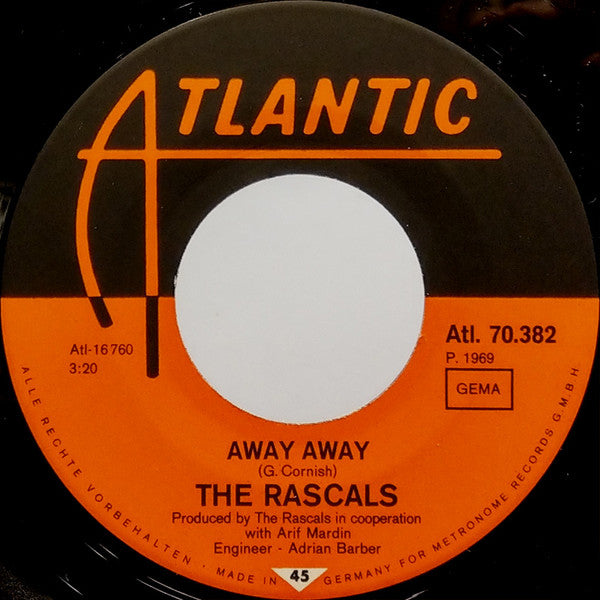 The Rascals : See / Away Away (7", Single)