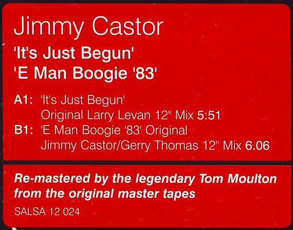 Jimmy Castor : It's Just Begun / E Man Boogie '83 (12", RM)