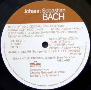 Johann Sebastian Bach : Transkriptionen (Konzerte Nach BWV 1060) (LP, Comp)