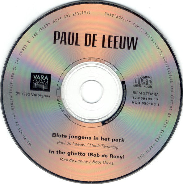 Paul de Leeuw / Bob de Rooy : Blote Jongens In Het Park / In The Ghetto (CD, Single)
