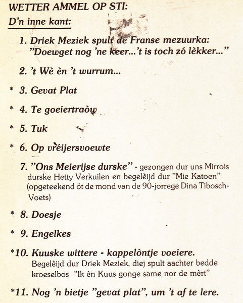 Nilluzze Èn Nèllekes : De Platte Plaot (Aaw Gerijmde Meierijse Möpkes) (LP)