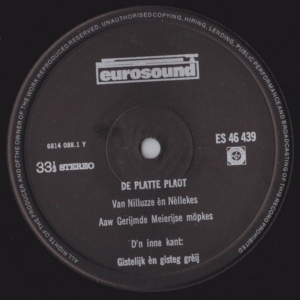 Nilluzze Èn Nèllekes : De Platte Plaot (Aaw Gerijmde Meierijse Möpkes) (LP)