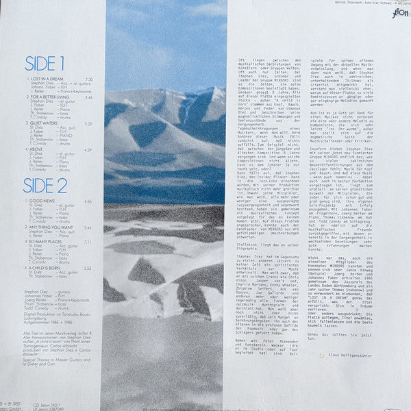 Stephan Diez / Mirrors (6) : Lost In A Dream (LP, Album)