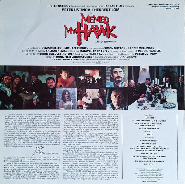 Manos Hadjidakis : Memed, My Hawk (Original Soundtrack Recording) (LP, Album)
