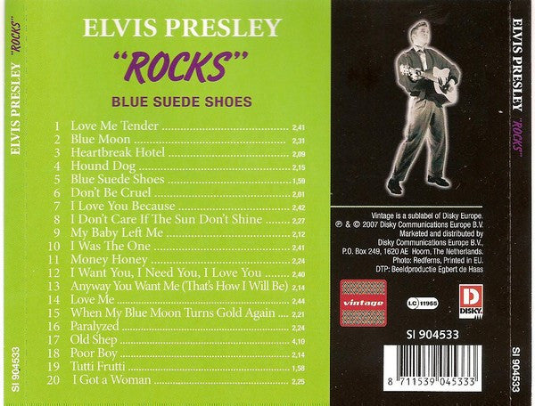 Elvis Presley : "Rocks" - Blue Suede Shoes (CD, Comp, Sli)