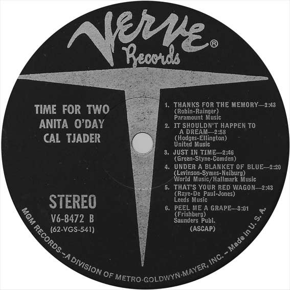 Anita O'Day / Cal Tjader : Time For 2 (LP, Album)