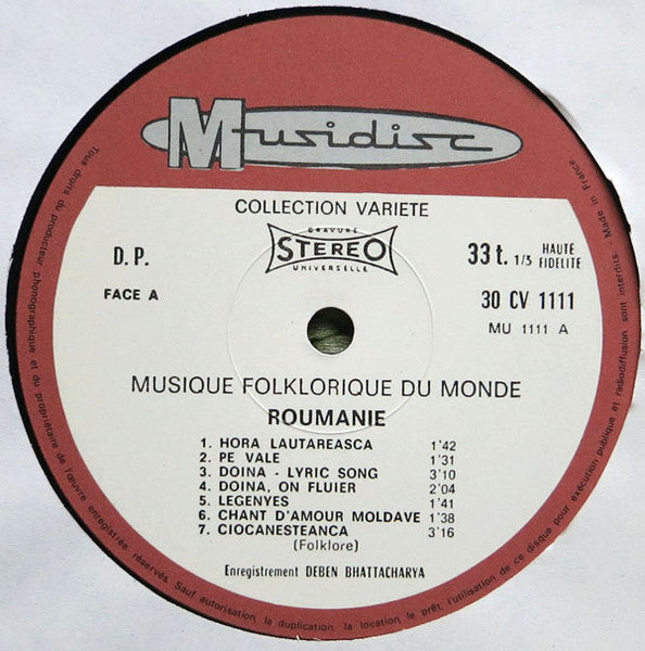 Deben Bhattacharya : Roumanie (LP, RE)