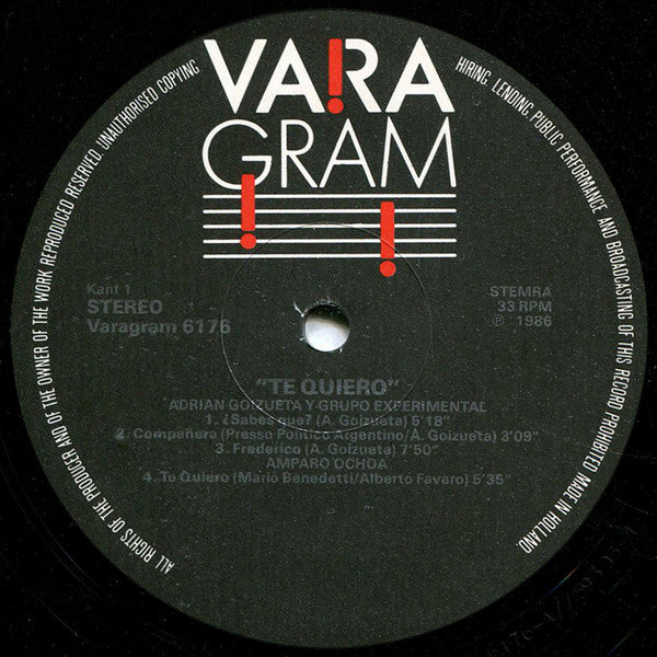Various : Te Quiero (LP, Comp)