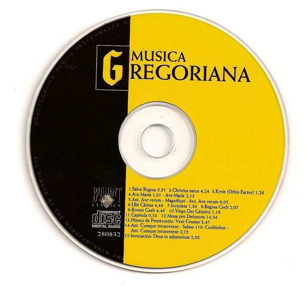 Unknown Artist : Musica Gregoriana (CD, Album)