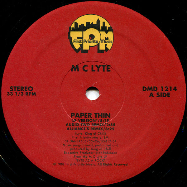 M C Lyte* : Paper Thin  (12", RE)