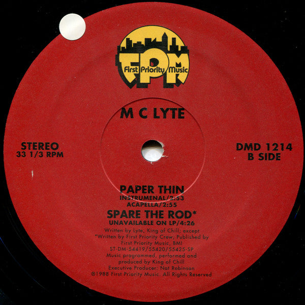 M C Lyte* : Paper Thin  (12", RE)