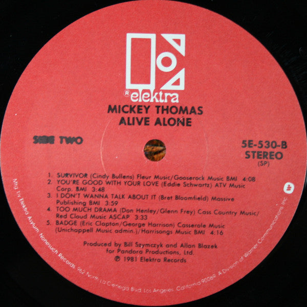 Mickey Thomas : Alive Alone (LP, Album)
