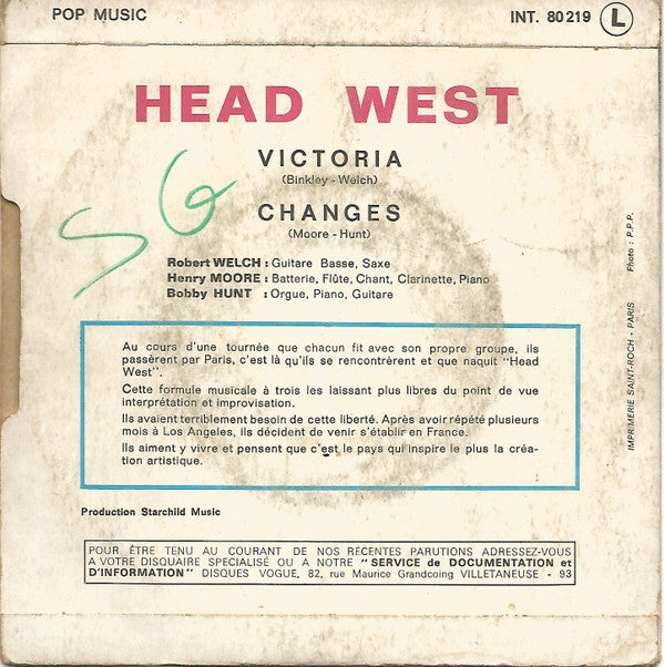 Head West : Victoria (7", Single)