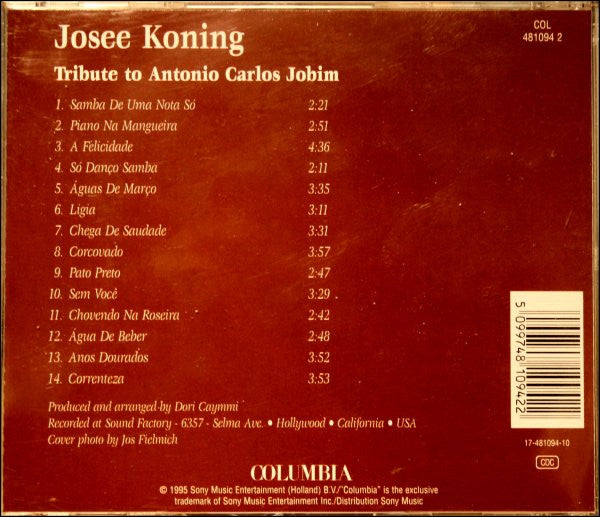 Josee Koning : Tribute To Antonio Carlos Jobim (CD, Album, AAD)