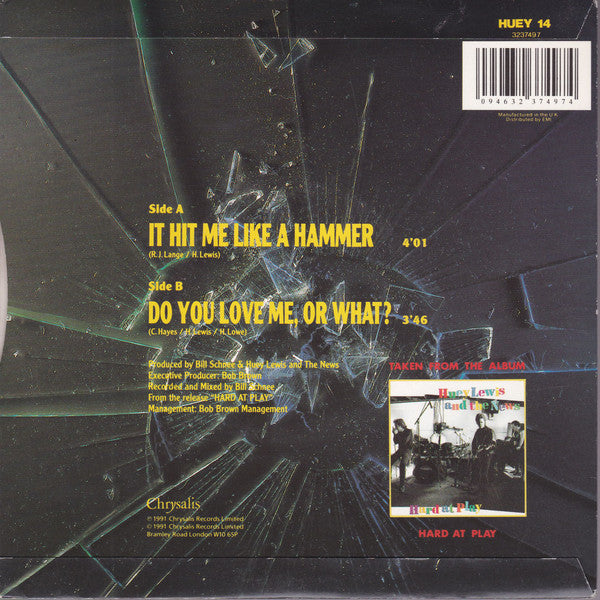 Huey Lewis And The News* : It Hit Me Like A Hammer (7", Single)
