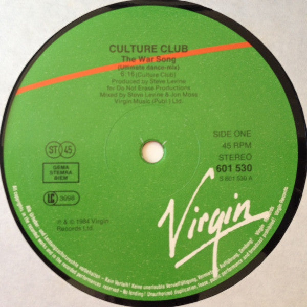 Culture Club : The War Song (Ultimate Dance Mix) (12", Maxi)