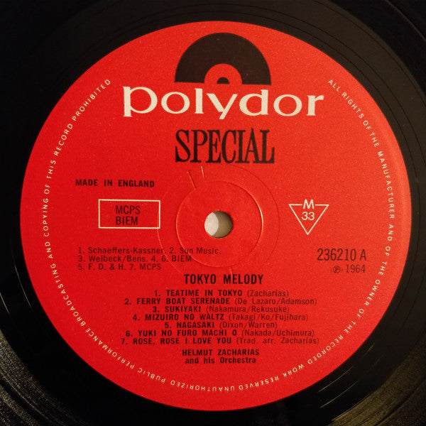 Helmut Zacharias And His Orchestra : Tokyo Melody (LP, Album, RE)