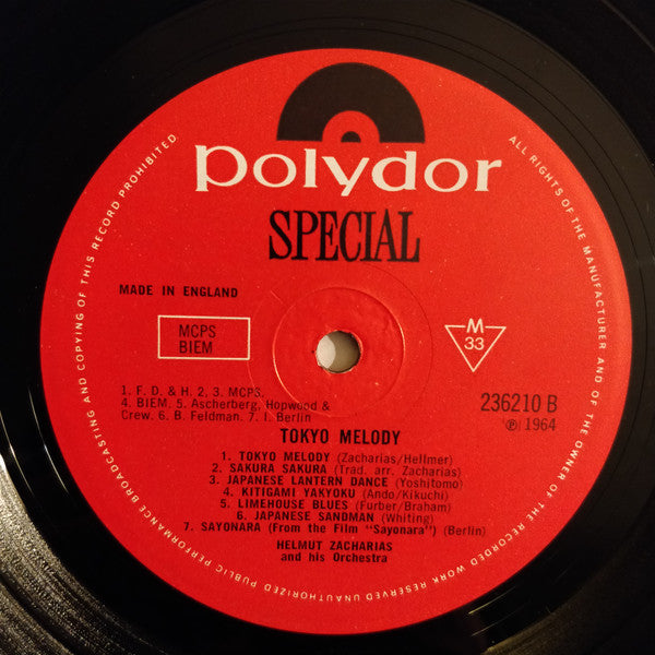 Helmut Zacharias And His Orchestra : Tokyo Melody (LP, Album, RE)