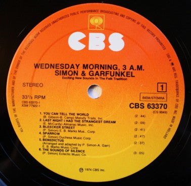 Simon & Garfunkel : Wednesday Morning, 3 A.M. (LP, Album, RE)