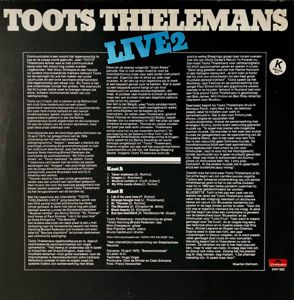 Toots Thielemans : Live 2 (LP, Album)