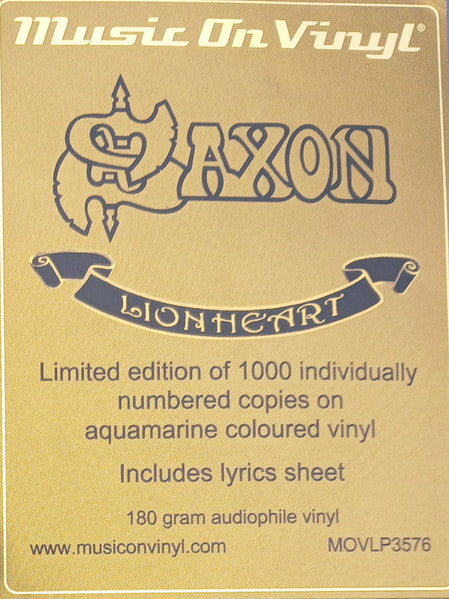 Saxon : Lionheart (LP, Album, Ltd, RE, Aqu)