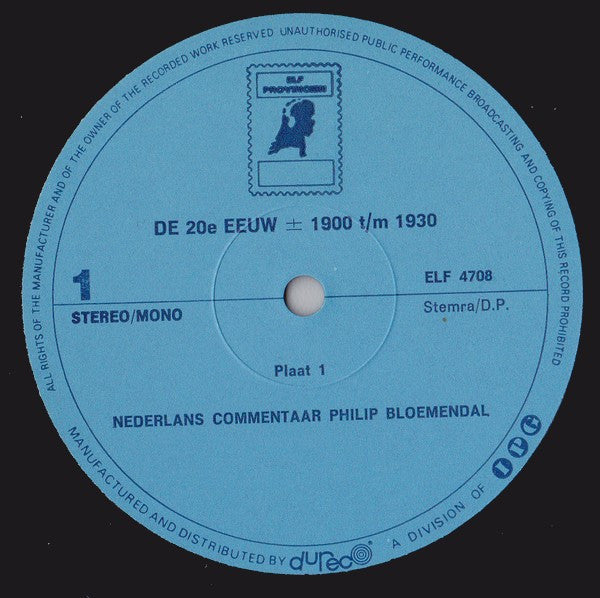 Various : De 20e Eeuw In Authentiek Geluid (4xLP, Mono + Box)