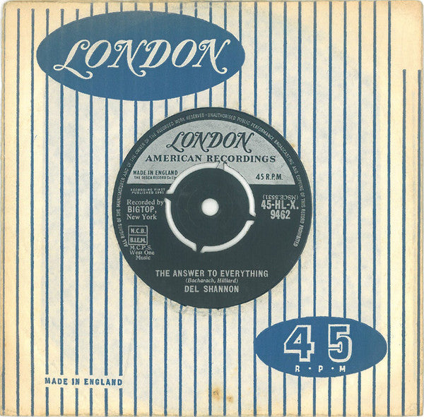 Del Shannon : So Long Baby (7", Single)
