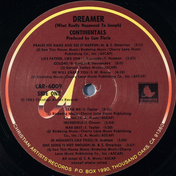 Cam Floria's Continentals* : Dreamer (What Really Happened To Joseph) (LP, Album)