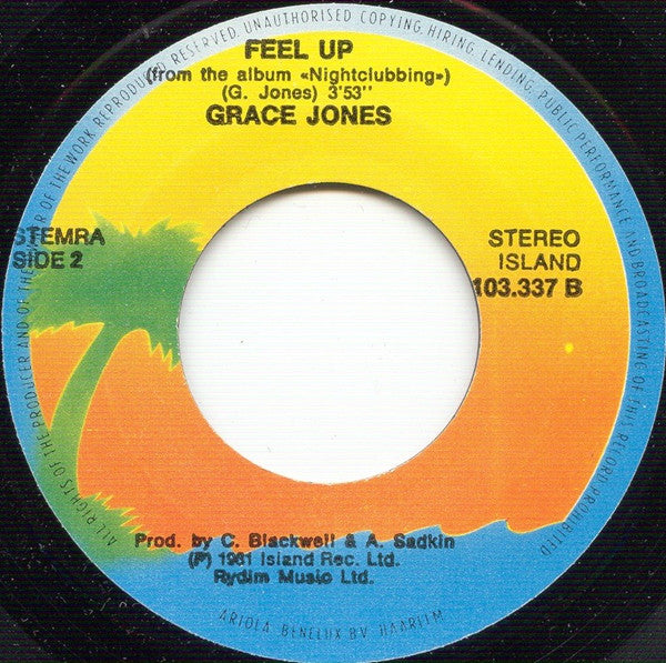 Grace Jones : Pull Up To The Bumper (7", Single)