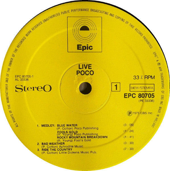 Poco (3) : Live (LP, Album)