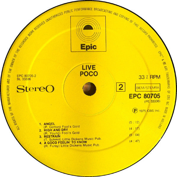 Poco (3) : Live (LP, Album)