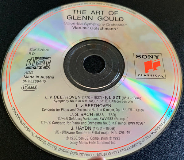 Glenn Gould, Johann Sebastian Bach, Ludwig van Beethoven, Joseph Haydn : The Art Of Glenn Gould  (CD, Comp, RM)