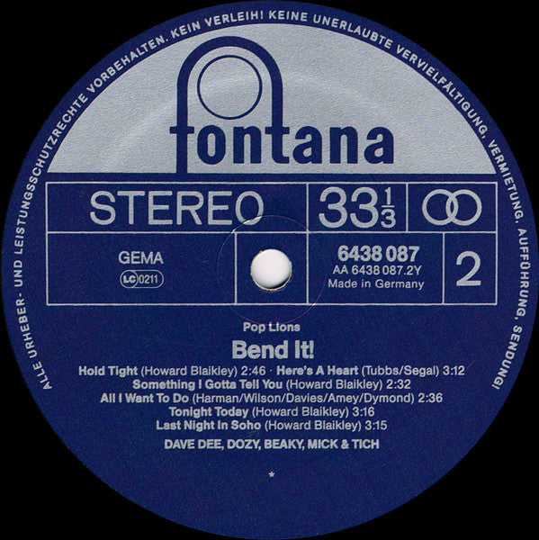 Dave Dee, Dozy, Beaky, Mick & Tich : Bend It! (LP, Album, Comp, RE)