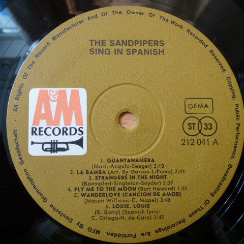 The Sandpipers : Sing In Spanish (LP, Album)