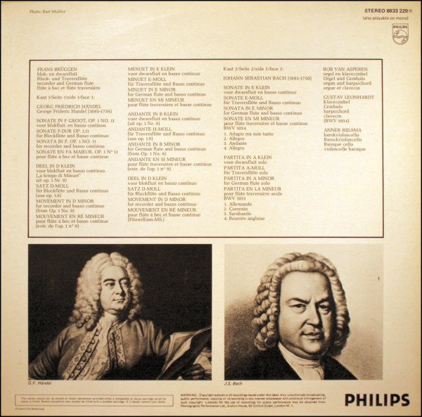 Johann Sebastian Bach / Georg Friedrich Händel - Frans Brüggen : J.S.Bach / Händel (LP, Comp, Gat)