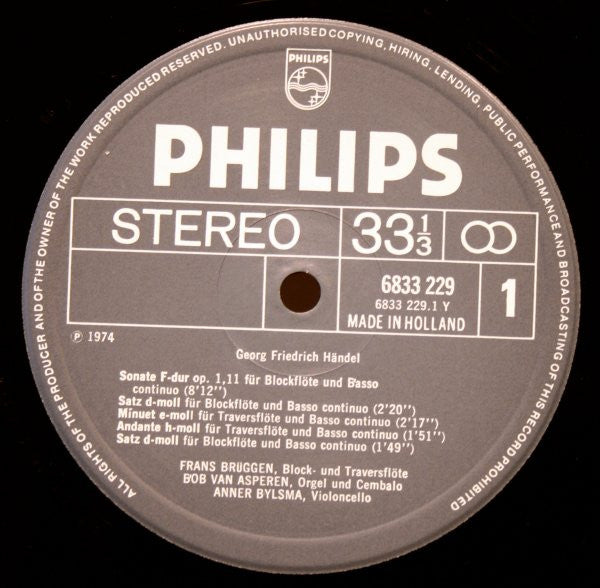 Johann Sebastian Bach / Georg Friedrich Händel - Frans Brüggen : J.S.Bach / Händel (LP, Comp, Gat)