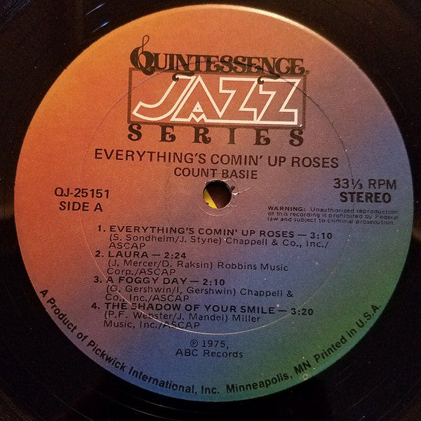 Count Basie : Everything's Comin' Up Roses (LP, Comp)