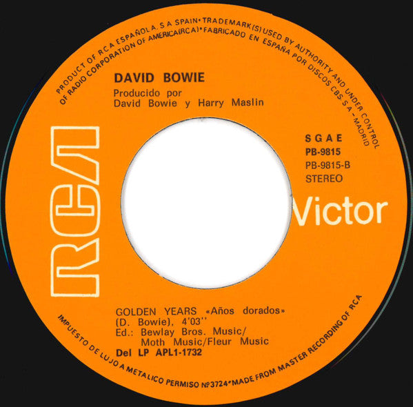 David Bowie : Wild Is The Wind / Golden Years (7")