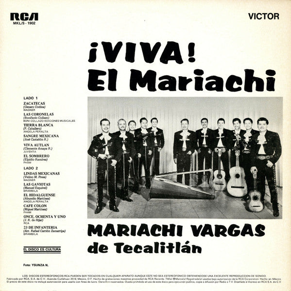 Mariachi Vargas De Tecalitlán : ¡Viva! El Mariachi (LP, Album)