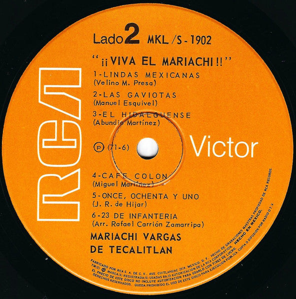 Mariachi Vargas De Tecalitlán : ¡Viva! El Mariachi (LP, Album)