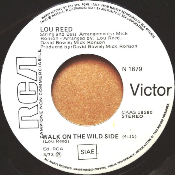 Lou Reed : Walk On The Wild Side (7", Promo)
