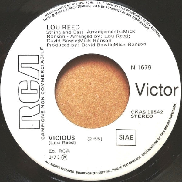 Lou Reed : Walk On The Wild Side (7", Promo)