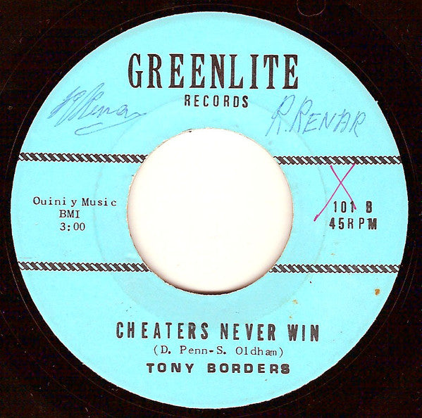 Tony Borders : Love And A Friend / Cheaters Never Win (7", Single)